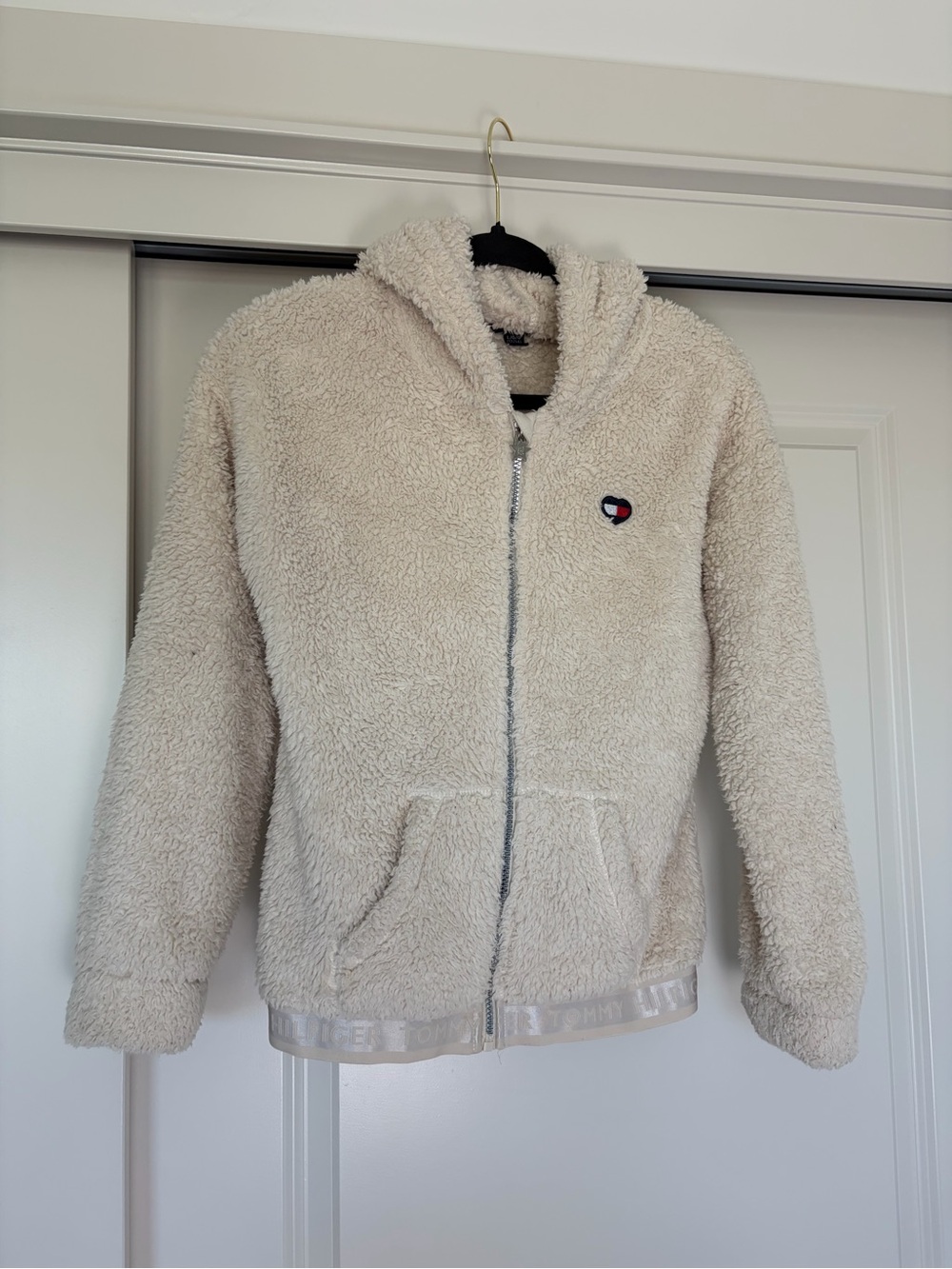 Tommy Hilfiger Kids Cream Sherpa Puffer Hoodie